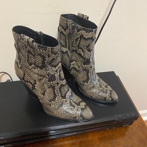 Ash Snake Print Leather Booties
